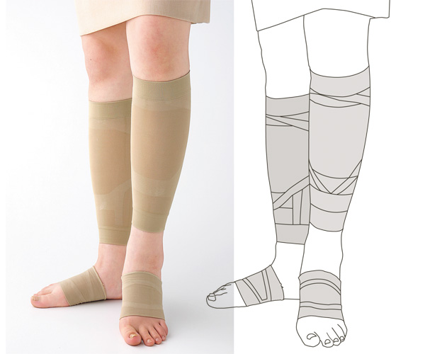 テーピングサポーター2足組 ふくらはぎ用4枚 土踏まず用4枚 ジャパンライブラリー